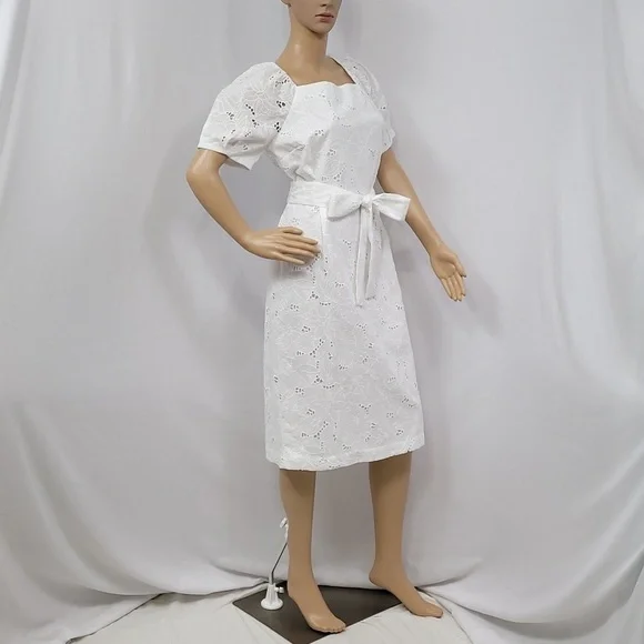 Ann Taylor Eyelet Puff Sleeve Dress - Picture 9 of 17